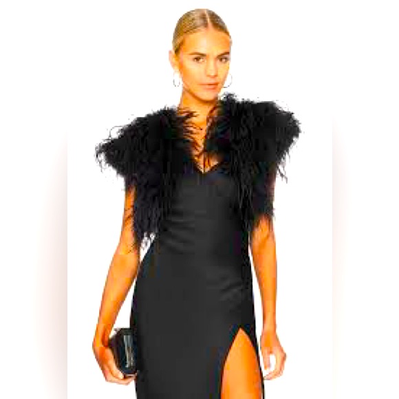 Bubish Luxe Black Ostrich Feather Berlin Bolero